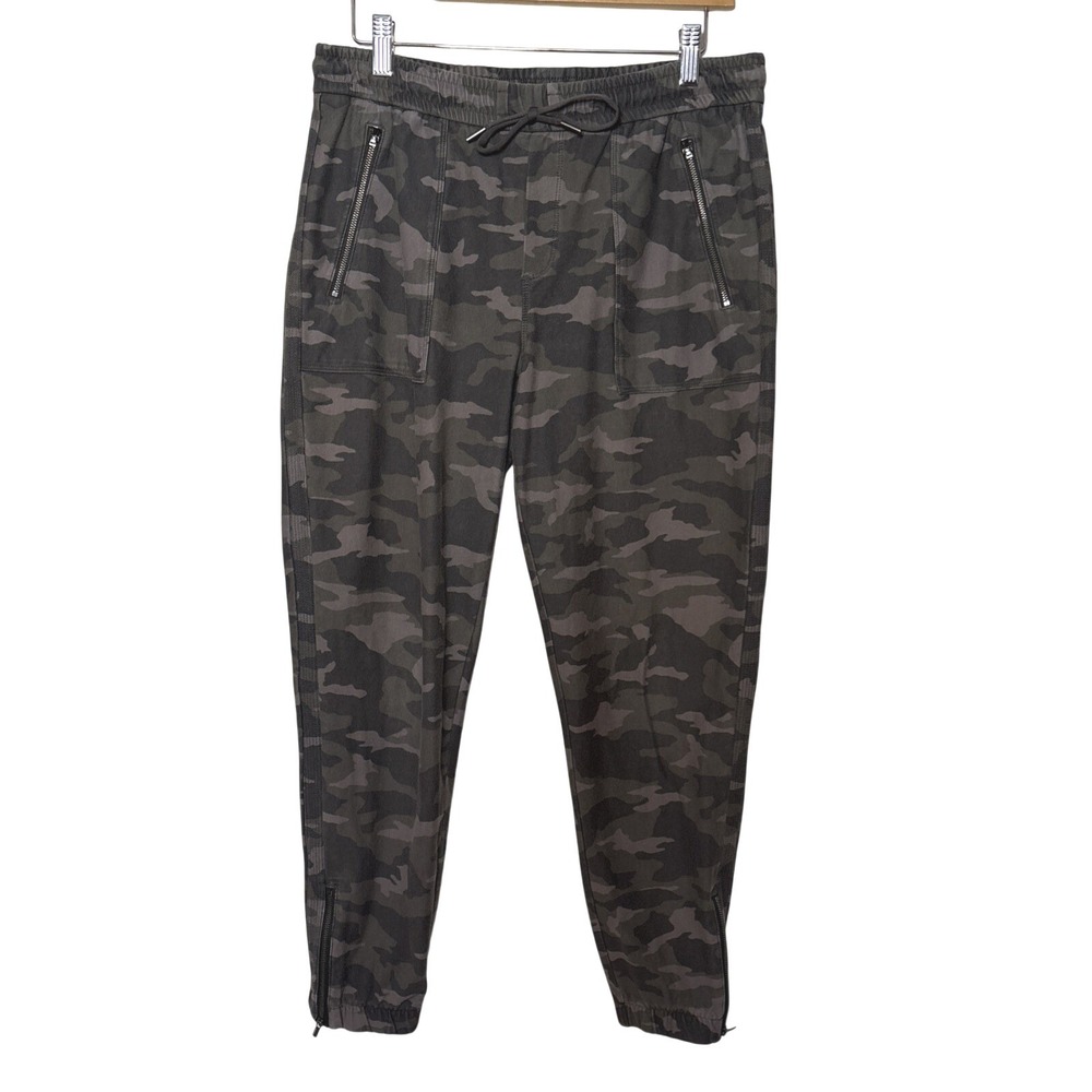 Athleta Women's 8 Green Stretch Pull on Elastic Waist Camo Farallon‎ Joggers